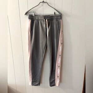 TKO Gray and Pink Track Pants with Elastic Waistband Womens Medium